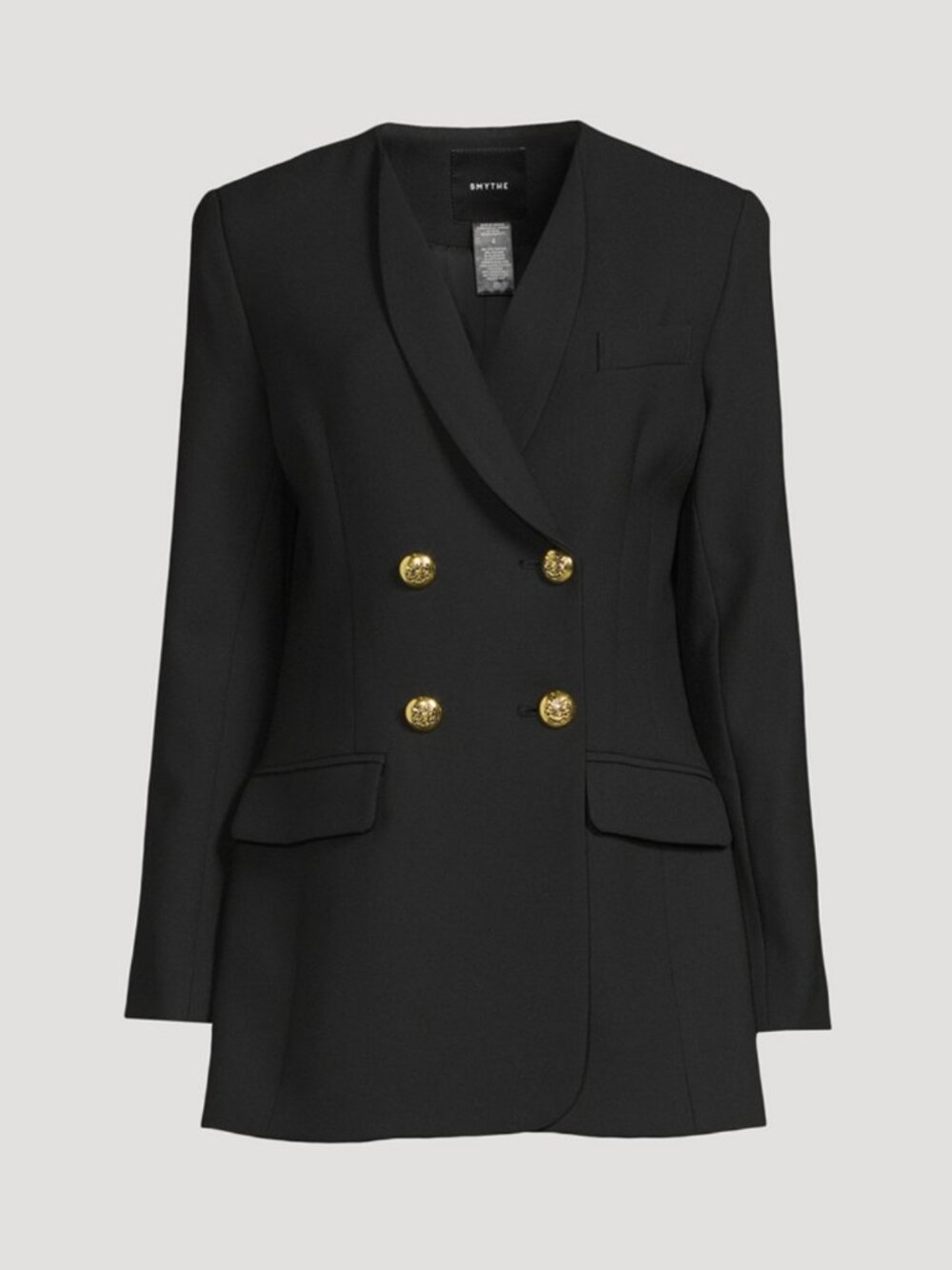 SMYTHE Collarless Double-Breasted Blazer